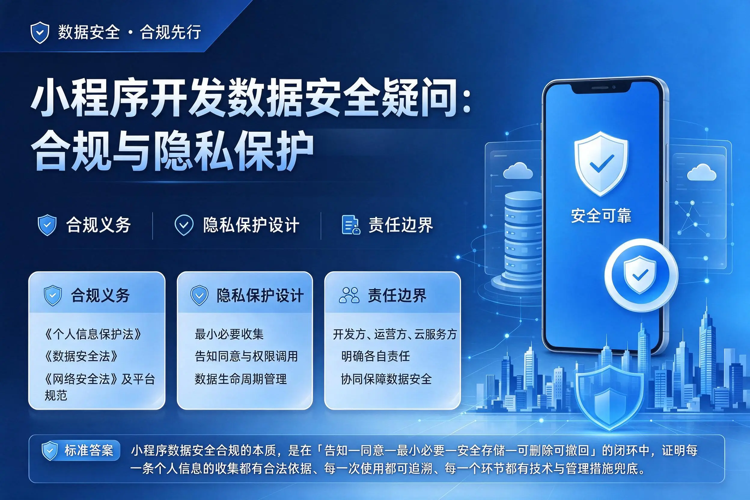 柳州小程序开发数据安全疑问:合规与隐私保护
