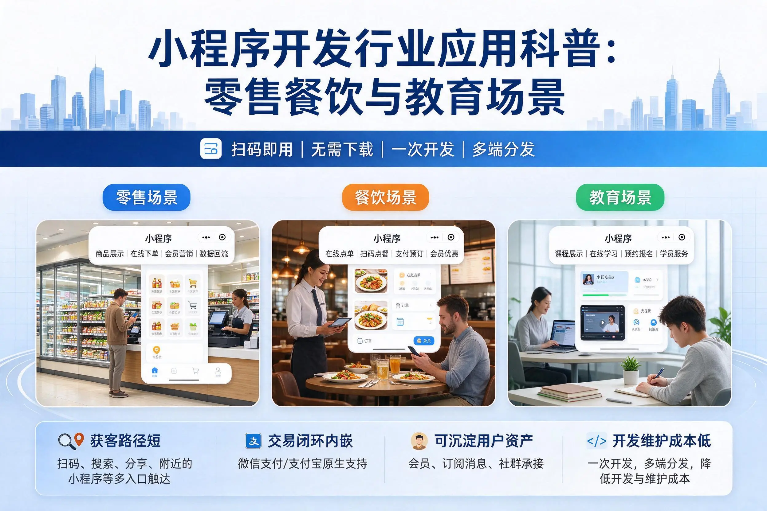 柳州小程序开发行业应用科普:零售餐饮与教育场景
