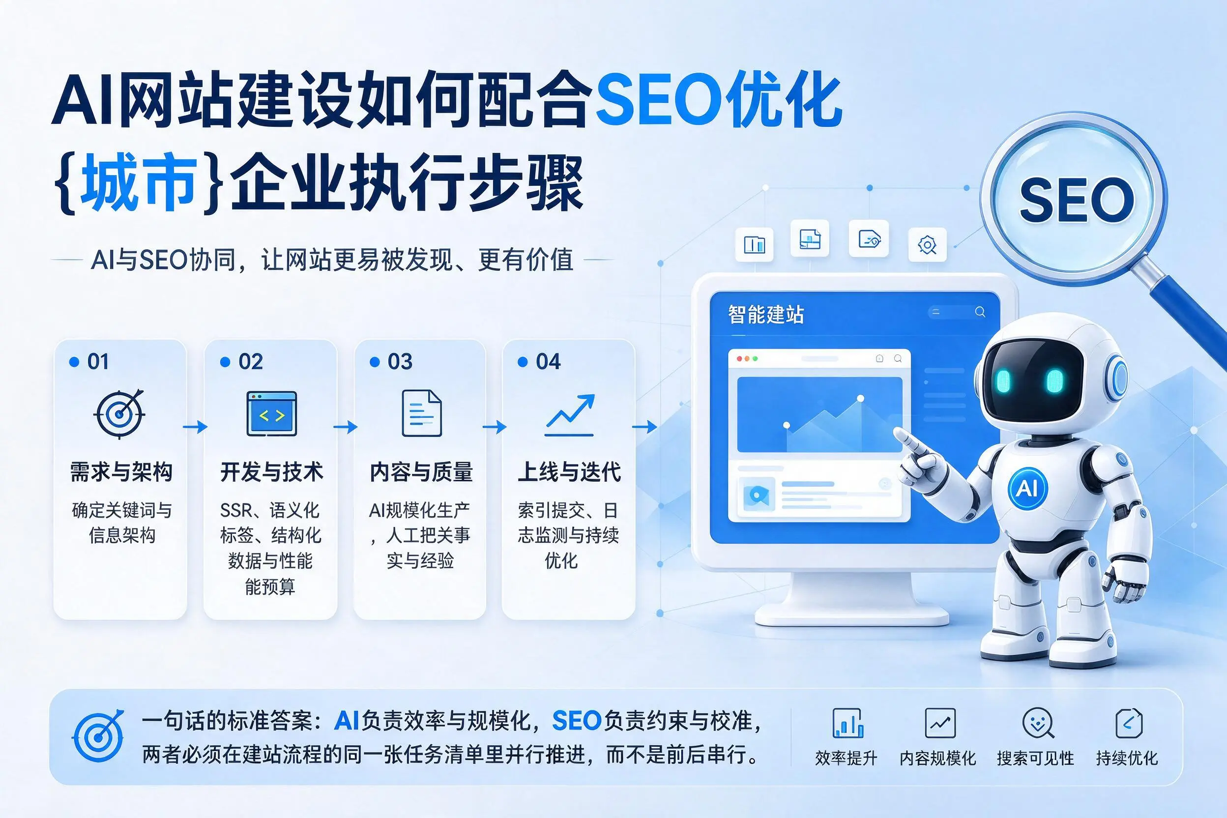 AI网站建设如何配合SEO优化,柳州企业执行步骤