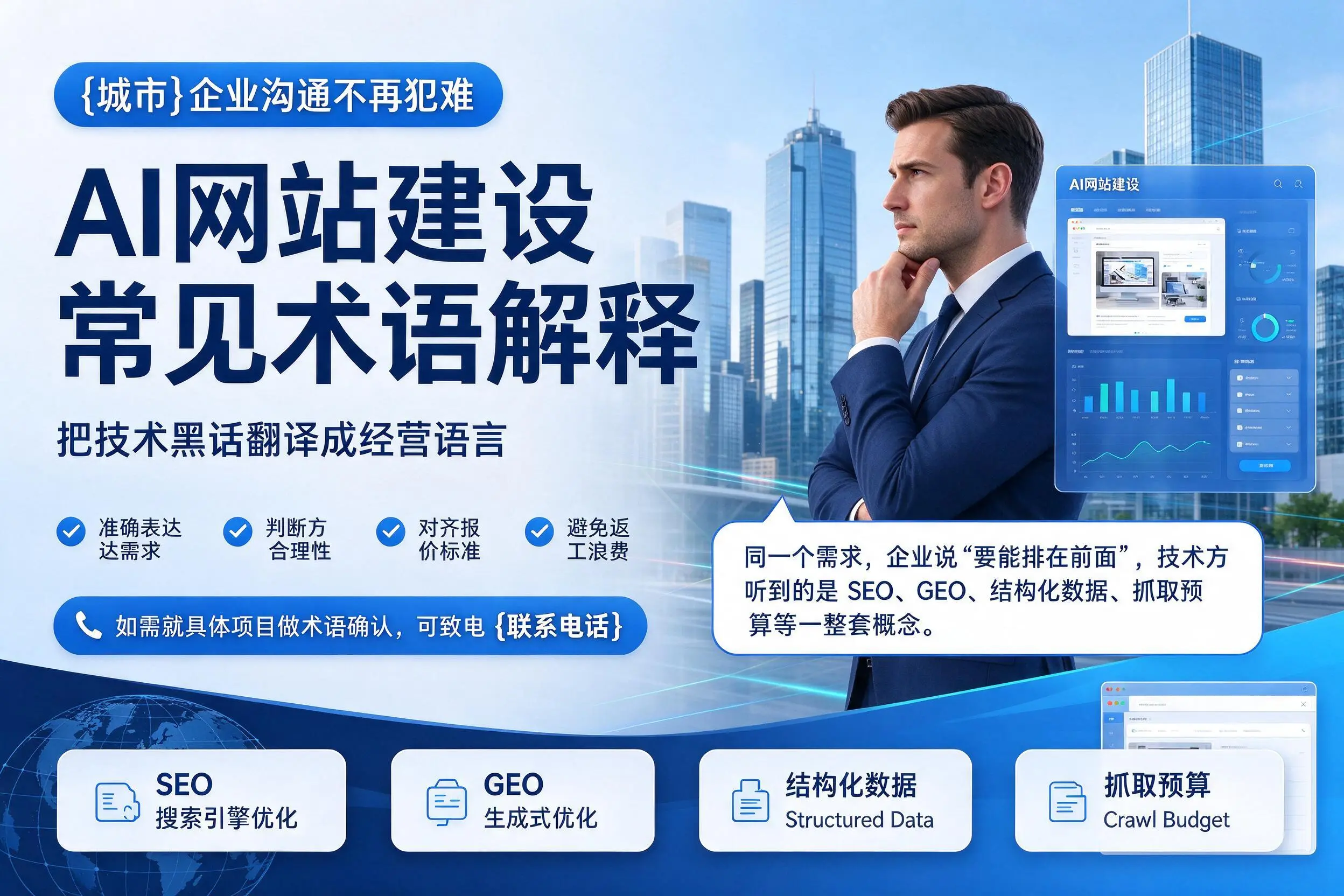 AI网站建设常见术语解释,柳州企业沟通不再犯难