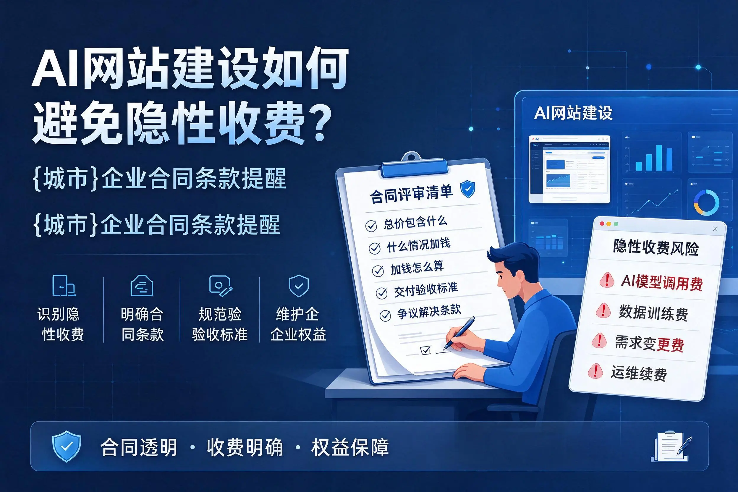 AI网站建设如何避免隐性收费?柳州企业合同条款提醒